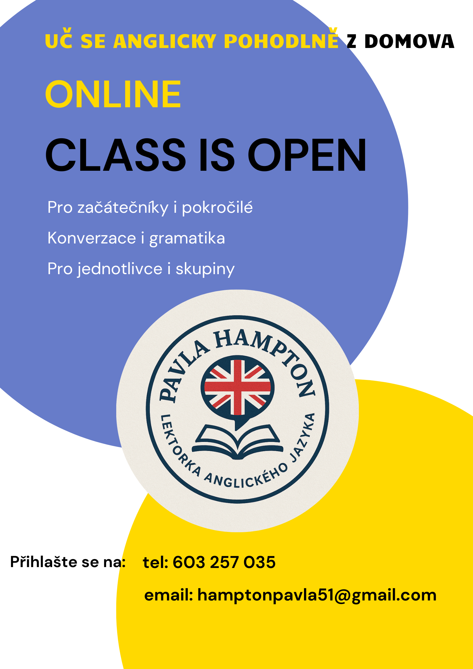 Lekce angličtiny leták