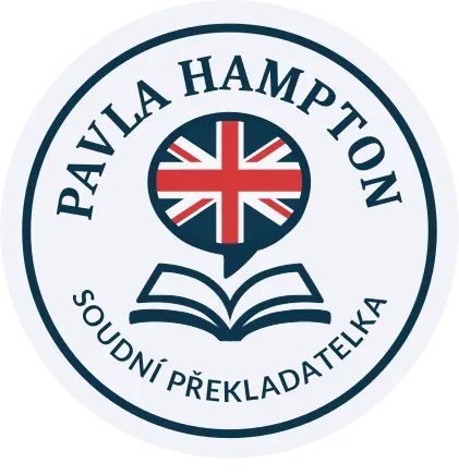 Pavla Hampton - kulaté logo soudní překladatelky a tlumočnice